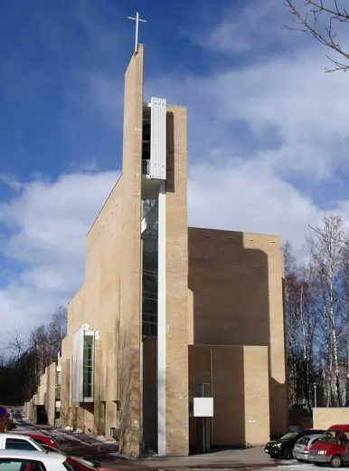 Photo 4: Exterior · Juha Leiviskä, Myyrmäki Church, Vantaa, Finland, 1984