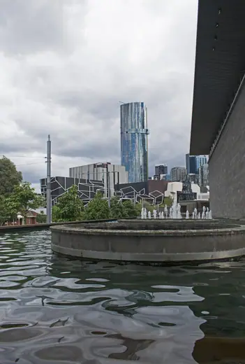 Photo 2: Exterior · Fountains southeast of the main building of National Gallery of Victoria, Melbourne, Victoria, Australia