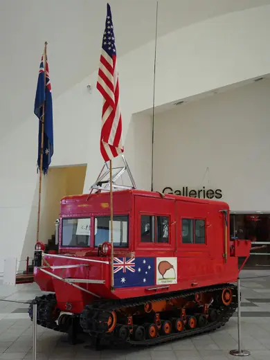 Photo 6: Interior · A M29 Weasel used by the ANARE on display in the foyer of the National Museum of Australia