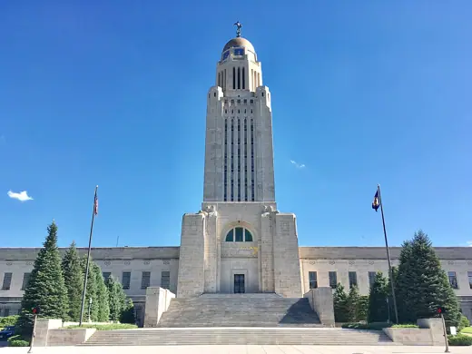 Photo 6: Exterior · Nebraska State Capitol, front elevation, north
