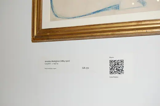Photo 7: Drawing · QRpedia code under Amedeo Modigliani's Caryatid at The New Art Gallery Walsall , England