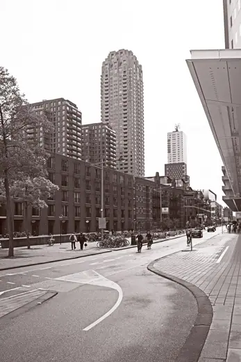 Photo 5: Context · Wilhelminakade and New Orleans seen from the northeast, Rotterdam, South Holland, the Netherlands