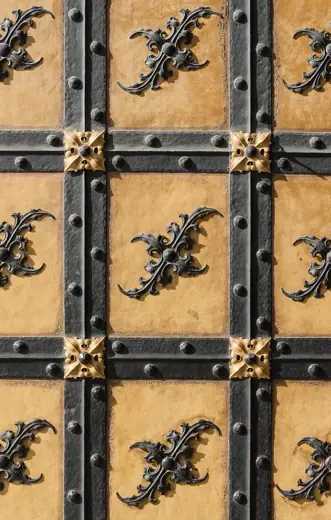 Photo 6: Interior · Detail of the decorations of the main gate of the Town Hall in Munich, Bavaria, Germany