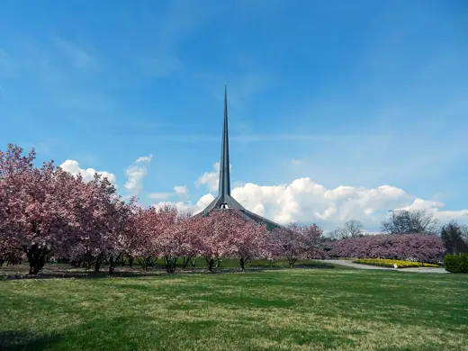 Photo 1: Exterior · This is an exterior view of North Christian Church, Columbus, Indiana