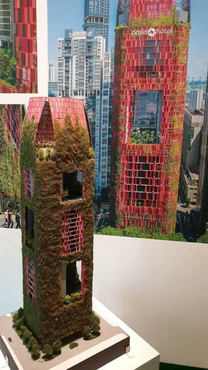 Photo 6: Model · Oasia Hotel Downtown scale model exhibited at Roppongi Hills Mori Tower - Tokyo - Dec 2019