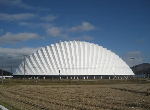 Photo 3: Exterior · The Odate Jukai Dome stadium in Odate, Akita, Japan