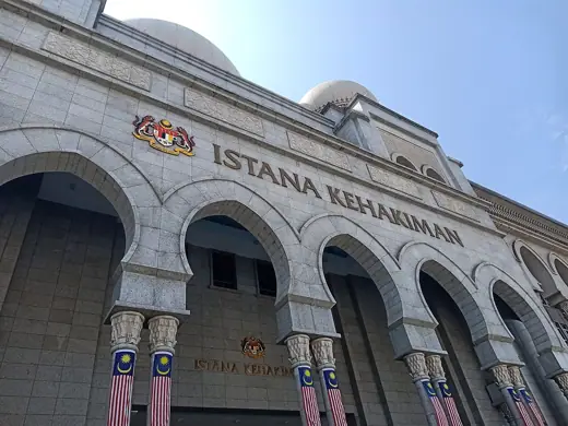 Photo 2: Exterior · The front facade of the Palace of Justice in Putrajaya, viewed from a slightly leff angle