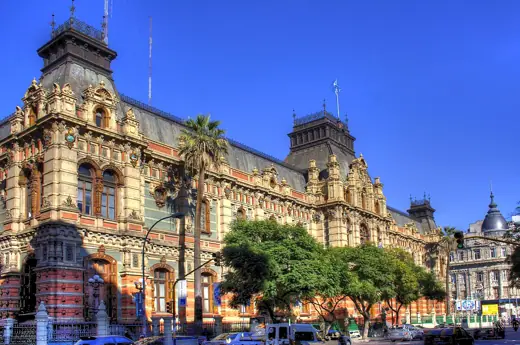 Photo 1: Exterior · Full view of the façade of the Palacio de Aguas Corrientes in Buenos Aires