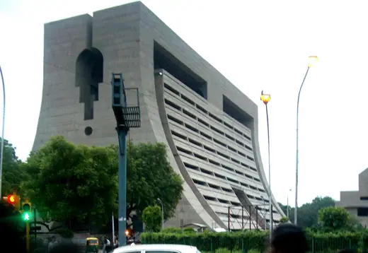 Photo 2: Exterior · Ministry of Home Affairs branch building in New Delhi, next to Palika Kendra, both designed by Kuldip Singh
