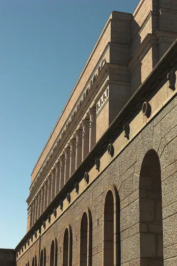 Photo 3: Exterior · Wall of the Parliament House of Finland