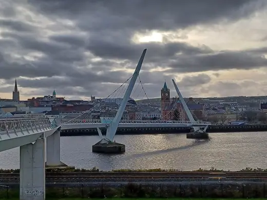 Photo 1: Exterior · The Peace Bridge across the River Foyle, Derry, County Londonderry, Northern Ireland