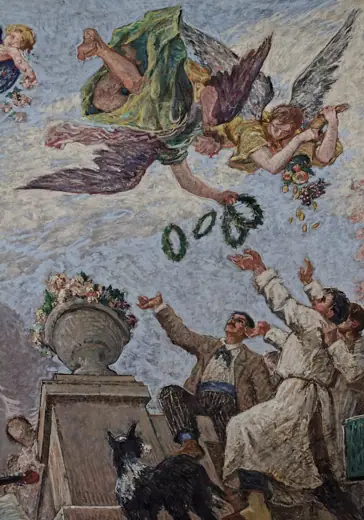 Photo 4: Interior · Détail d'une fresque de Ferdinand Humbert ornant un des plafonds du Petit Palais