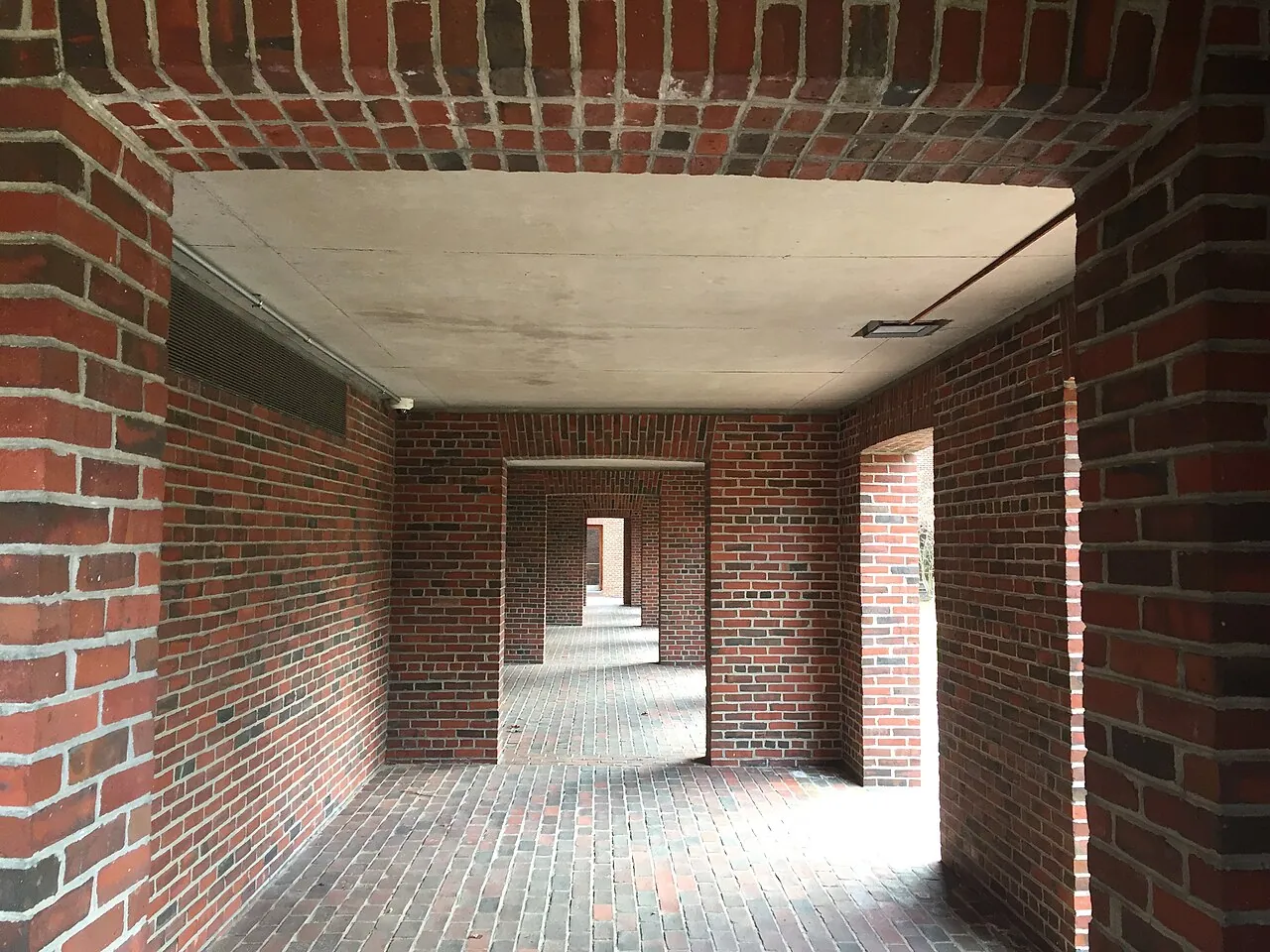 Phillips Exeter Academy Library: Exterior · Arcade on ground floor of Phillips Exeter Academy Library