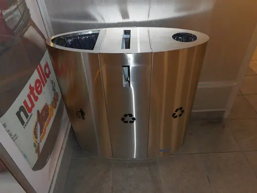 Photo 2: Interior · EcoTrio, elliptical shaped Recycling Containers, Place Bonaventure, Montreal http://www.ecotrio.com/