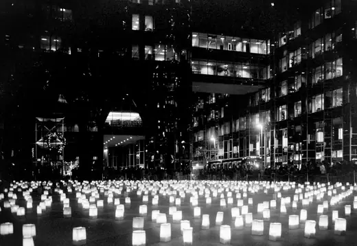 Photo 3: Exterior · Luminarias decorate PPG Place for Light-Up Night, 1999