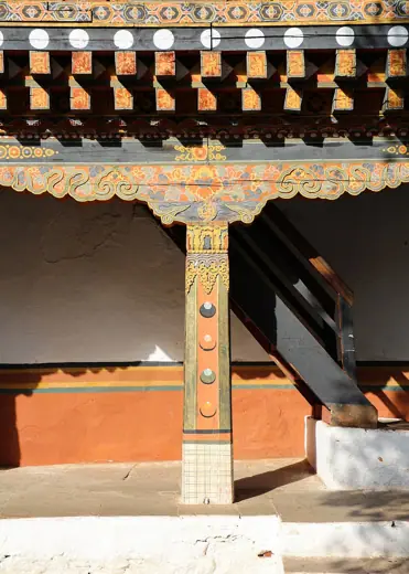Photo 2: Exterior · Pillar in Punakha Dzong, Bhutan