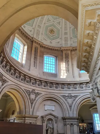 Photo 5: Interior · Upper Camera reading room from the gallery, Radcliffe Camera, Oxford in October 2022