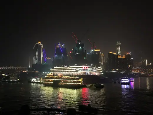 Photo 6: Context · Construction of the Raffles City development in Chongqing, China at night in September 2016