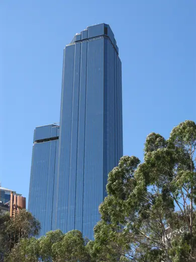 Photo 2: Exterior · The Rialto Towers from Batman Park 