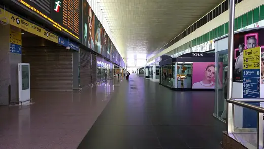 Photo 6: Interior · Roma Termini train station empty and without people during the COVID lockdown on 5th April 2020