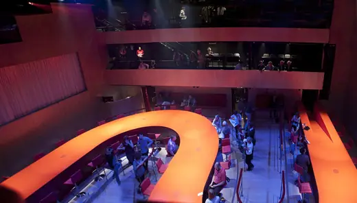 Photo 6: Interior · Waiting for the start of Earthquakes in London at the Cottesloe, National Theatre, London