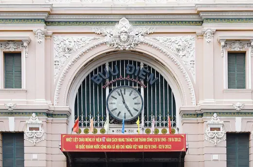 Photo 3: Exterior · The clock and exterior design of Saigon Central Post Office