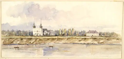 Photo 7: Drawing · Sketch of Saint Boniface, Red River Settlement (now Winnipeg, Manitoba, Canada)