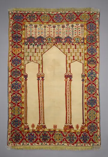 Photo 6: Detail · Coupled-column Prayer Rug