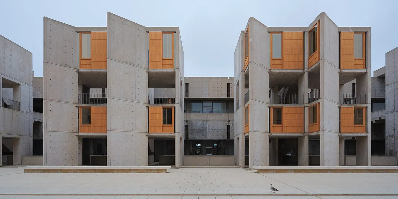 Salk Institute: Exterior · The Salk Institute for Biological Studies is a famous modernist design by Louis Kahn , built in 1966