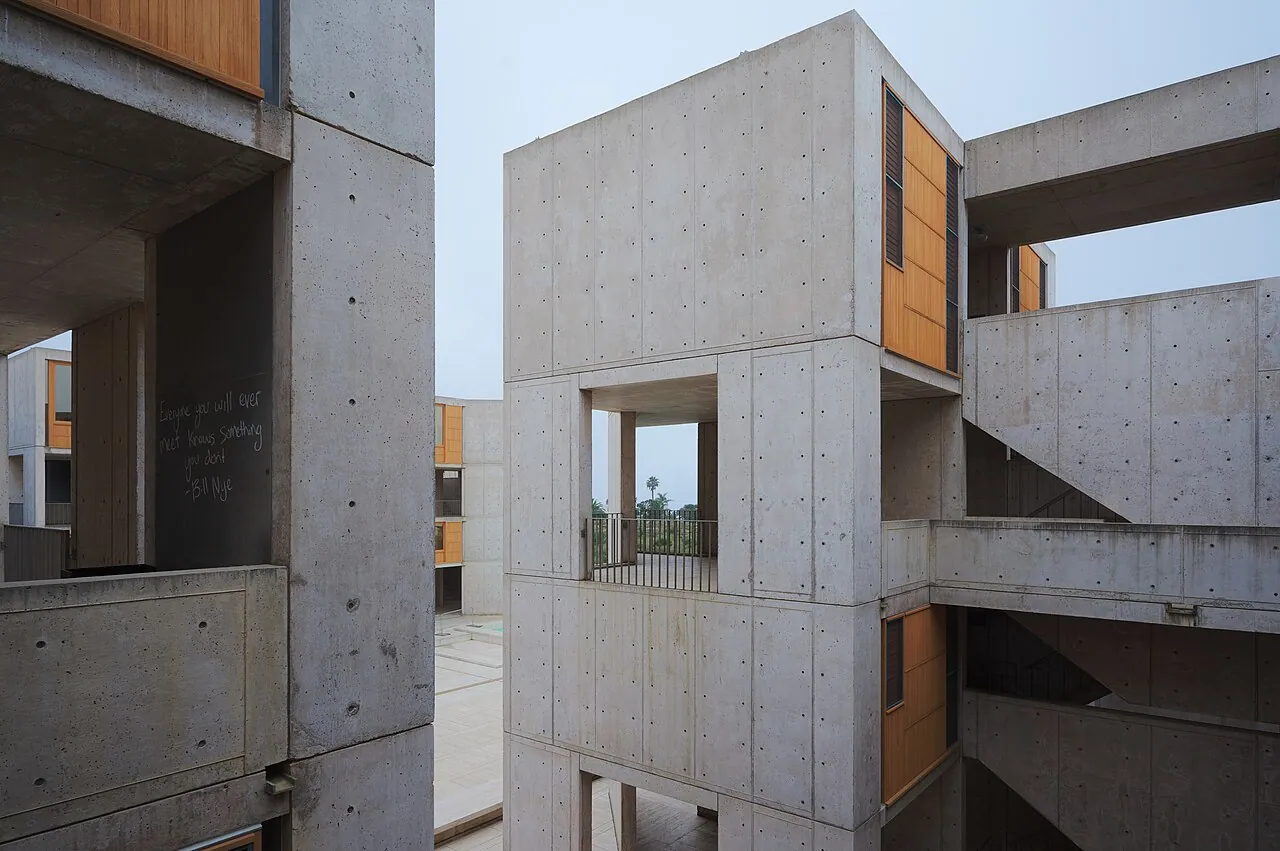 Salk Institute: Detail · Detail of the Salk Institute for Biological Studies , a modernist design by Louis Kahn, built in 1966