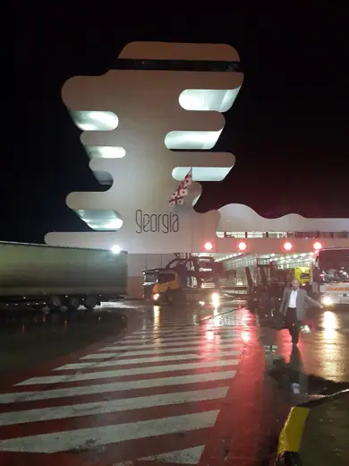 Photo 6: Context · Sarpi Border Checkpoint at night