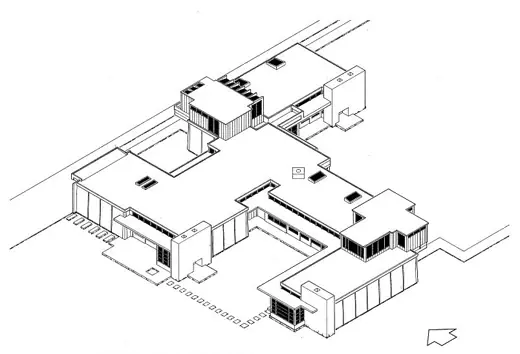 Photo 9: Drawing · Isometric drawing of the Schindler House, Los Angeles, CA