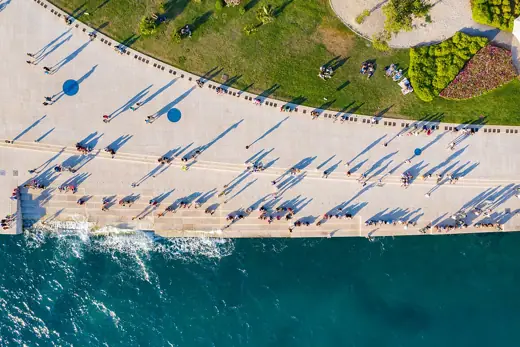 Photo 6: Context · A view from above to the Sea Organ in Zadar, Croatia