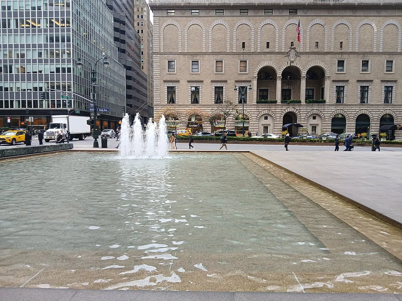 Seagram Building: Context · Buildings on Park Avenue as seen from the Seagram Building plaza in November 2025