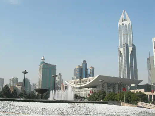 Photo 3: Exterior · Snow in front of the Shanghai Grand Theatre, a rare occurrence
