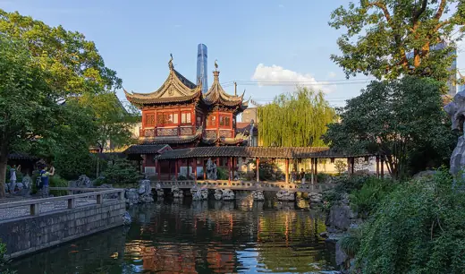 Photo 5: Interior · Tingtao Tower Exhibit Hall and a pond in Yu Garden, Shanghai, China
