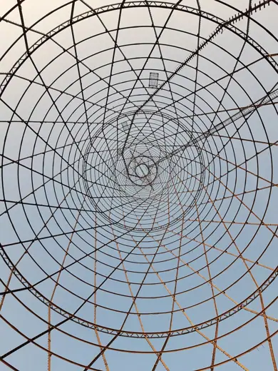 Photo 5: Interior · Inside view of Hyperboloid Shukhov tower on the Oka river near Dzerzhinsk, Nizhny Novgorod Oblast, Russia
