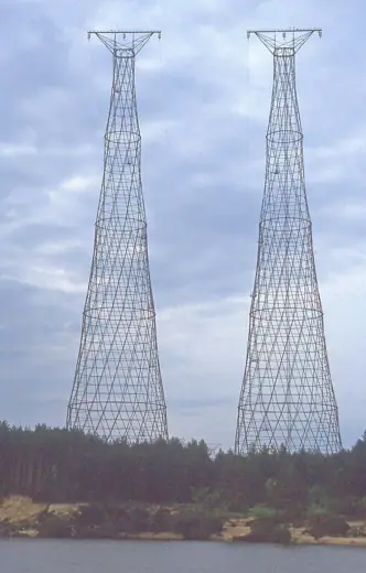 Photo 6: Context · The NIGRES power line pylons near Dzerzhinsk in June 1994 as seen from the Oka River