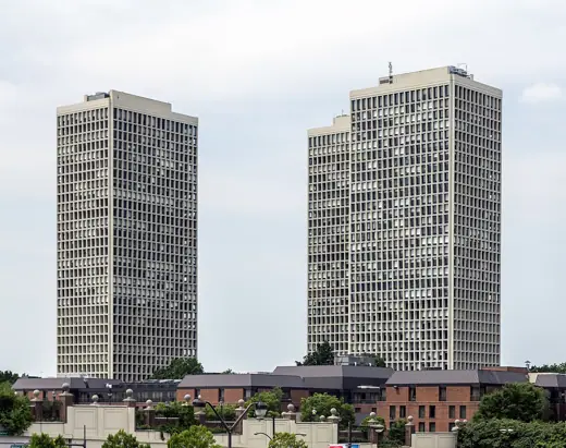 Photo 3: Exterior · The Society Hill Towers from the east, Philadelphia, Pennsylvania, USA