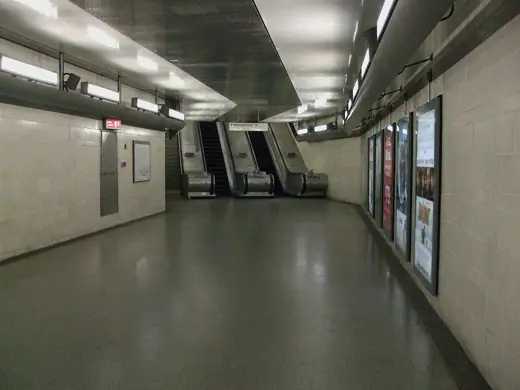Photo 6: Interior · Southwark tube station interior, with escalators up to Waterloo East station