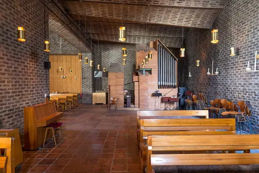 Photo 5: Interior · Interior of Markuskyrkan (St Mark`s church), Björkhagen, Stockholm