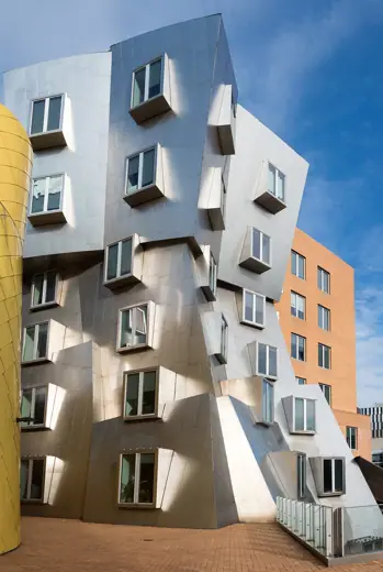 Photo 3: Exterior · The Stata Center , an academic complex at the Massachusetts Institute of Technology designed by Frank Gehry