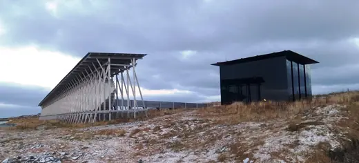 Photo 2: Exterior · The witchcraft trials memorials at Steilneset in Vardø, Finnmark, Norway