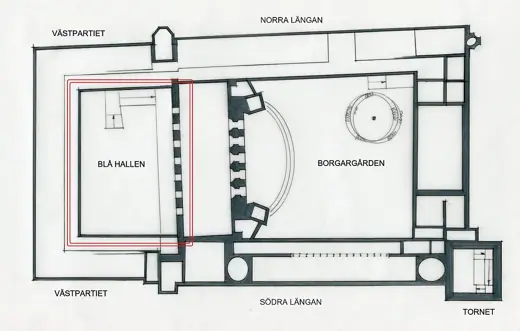 Photo 5: Plan · Stockholms stadshus översiktsplan våning 1 trappa, Blå hallen
