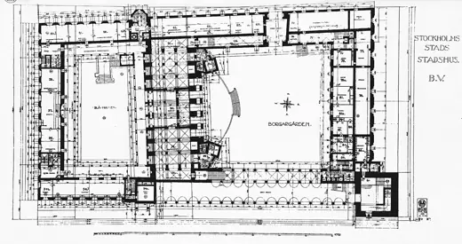 Photo 7: Drawing · Stockholms stadshus, ritning, bottenvåning