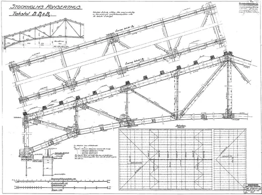 Photo 8: Drawing · Konserthuset, K-ritning, takstol