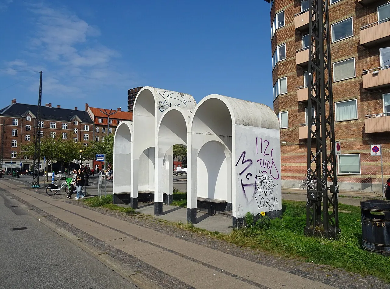 Superkilen: Detail · Bus shelter of Kazakhstan at Mimersgade in the recreative area Superkilen in Copenhagen