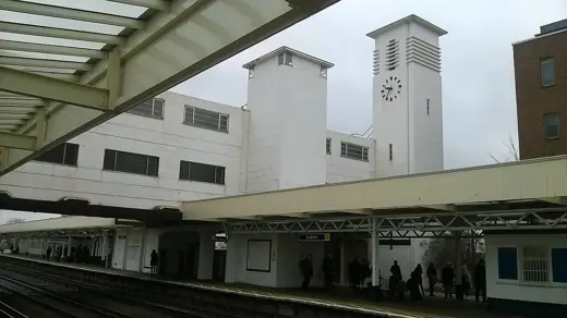 Photo 2: Exterior · Inter-war concrete modern: Surbiton station