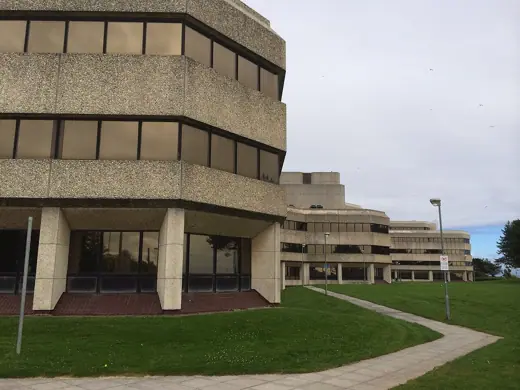 Photo 3: Detail · Civic Centre, Oystermouth Road, Swansea, view of south facade