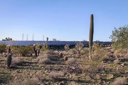 Photo 3: Exterior · An array of solar collectors at Taliesin West